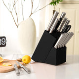 16 részes rozsdamentes késkészlet fa tartóban, élezővel, ollóval-1