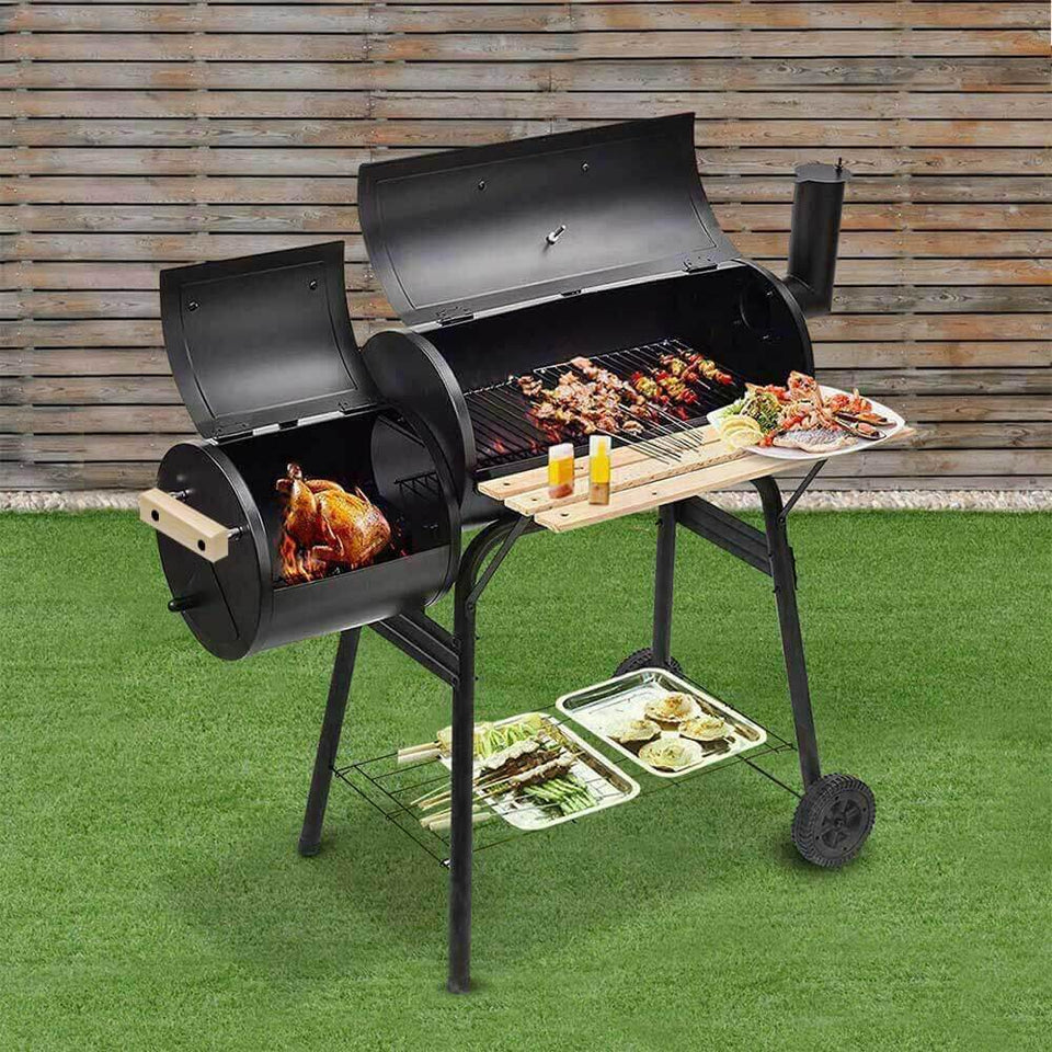 2in1 faszenes BBQ grill és smoker-1