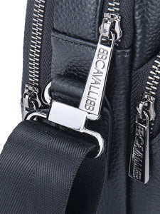 Borsa a tracolla da uomo In Vera pelle Made in Italy 16x20x9 cm-3