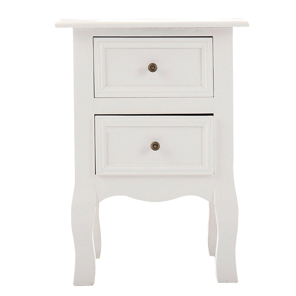 2 darabos éjjeliszekrény szett, fehér-1