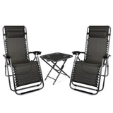 2 zero gravity garden chairs with table-0