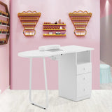 Manikűrasztal, műkörmös asztal, beépített elszívóval, 3 fiókkal-1