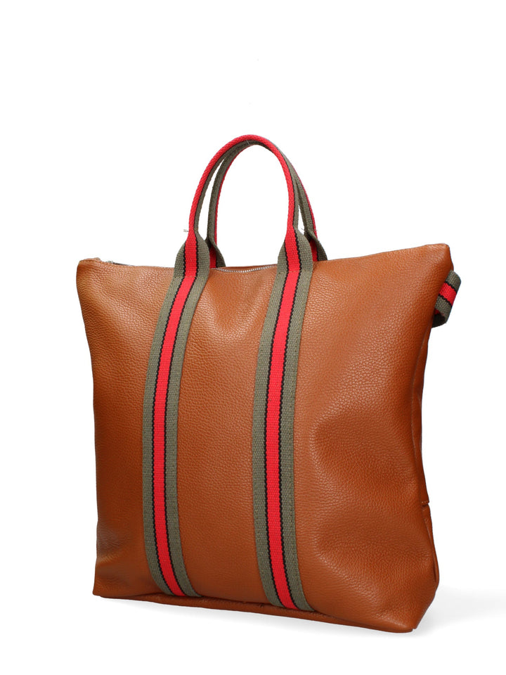 Borsa a mano convertibile in zaino da donna In Vera pelle Made in Italy 43x38x12 cm-1