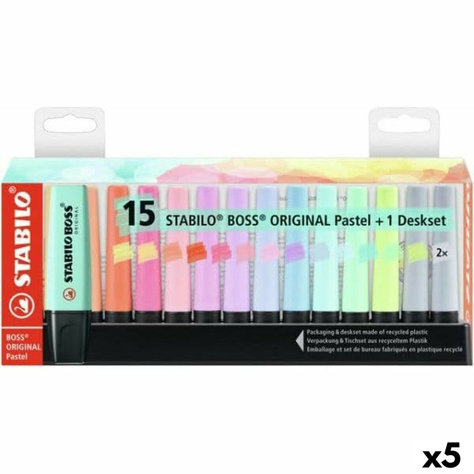 Fluorescent Marker Set Stabilo Boss Multicolour (5 Units)-0