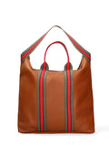 Borsa a mano convertibile in zaino da donna In Vera pelle Made in Italy 43x38x12 cm-4