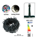 LED light string in selectable size and color - 480 LED colors-1