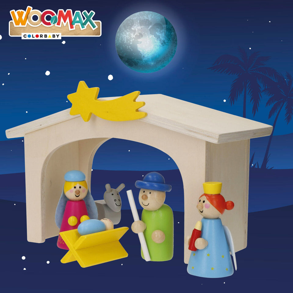 Christmas nativity set Woomax Wood plywood 23 x 16 x 11 cm (4 Units)-1