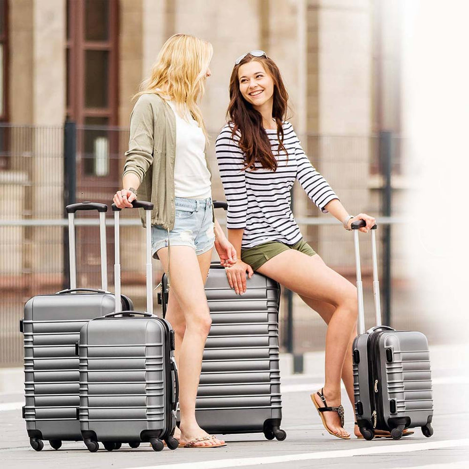 4 db-os merev falú bőrönd szett, 4 színben-szürke-3