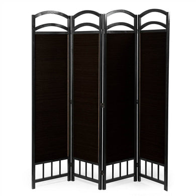 4-panel room divider screen-dark brown-0
