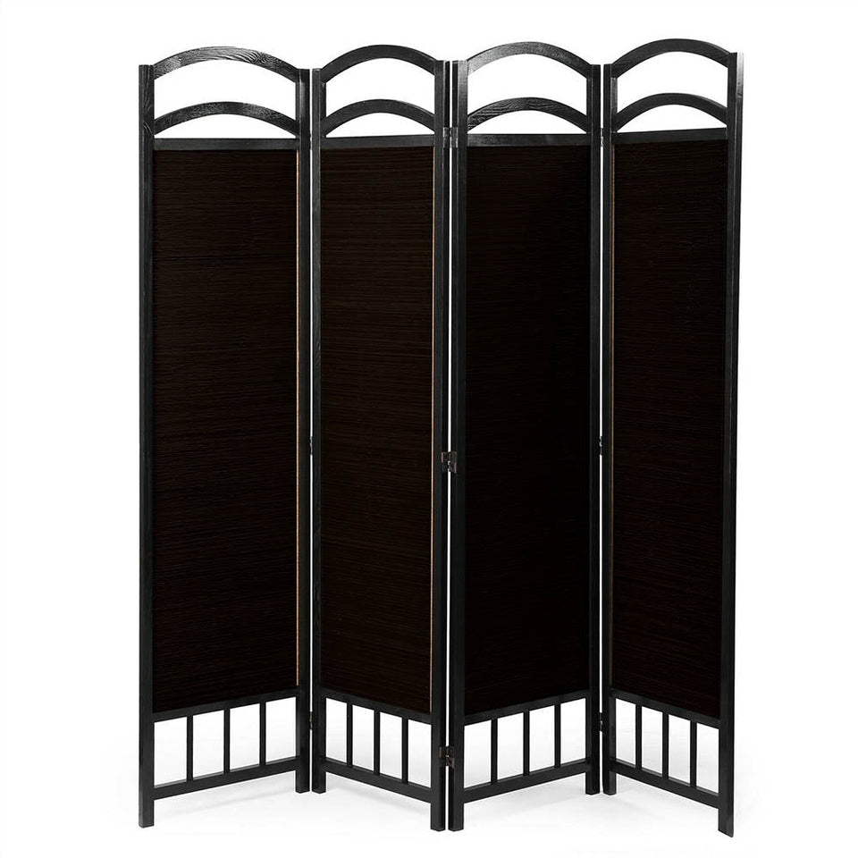 4-panel room divider screen-dark brown-0