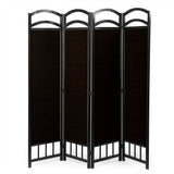 4-panel room divider screen-dark brown-0