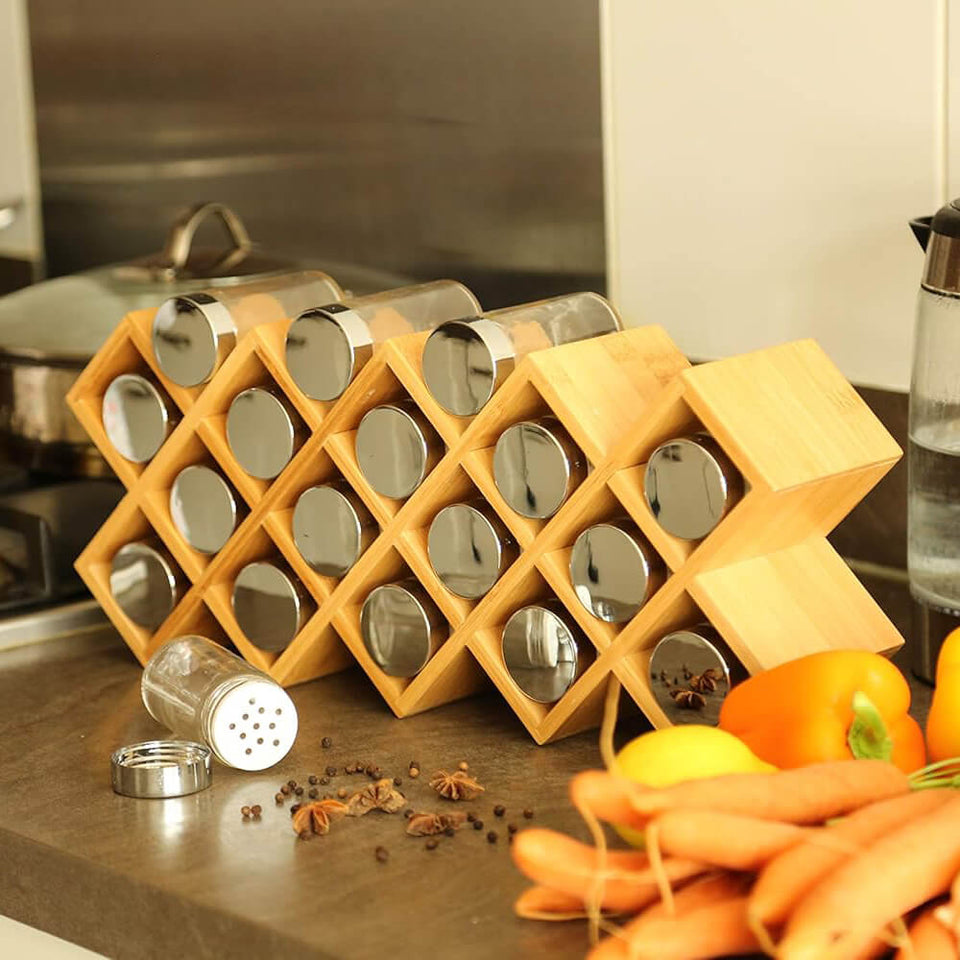 18 részes bambusz fűszertartó állvány-4