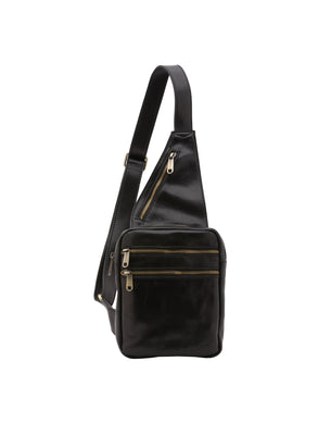 Borsa a tracolla da uomo In Vera pelle Made in Italy 17x23x4 cm-0