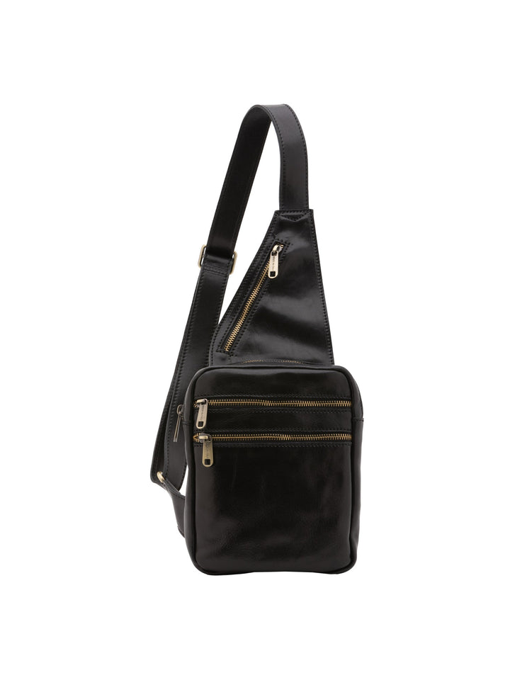 Borsa a tracolla da uomo In Vera pelle Made in Italy 17x23x4 cm-0