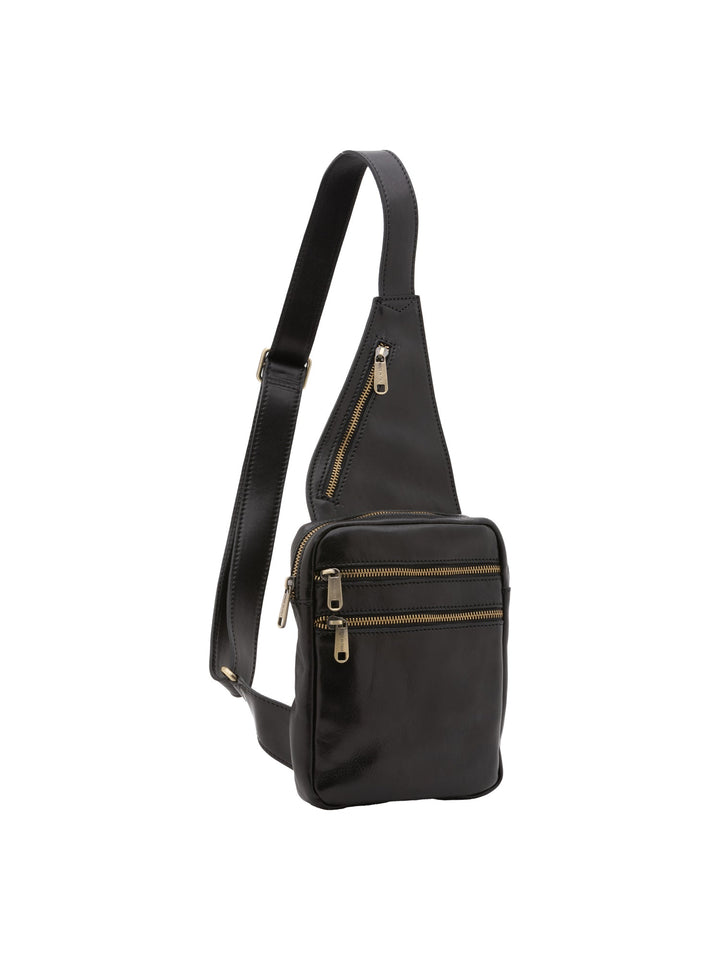 Borsa a tracolla da uomo In Vera pelle Made in Italy 17x23x4 cm-1