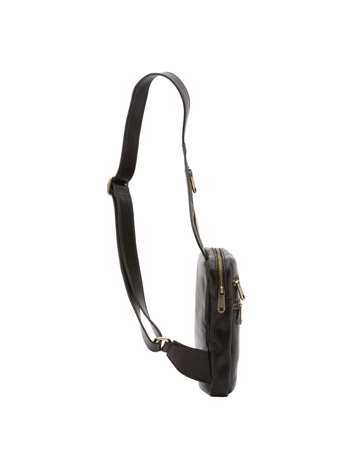 Borsa a tracolla da uomo In Vera pelle Made in Italy 17x23x4 cm-2