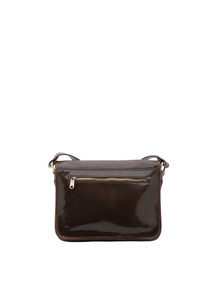 Borsa a tracolla da donna In Vera pelle Made in Italy 27,5x22x12 cm-3