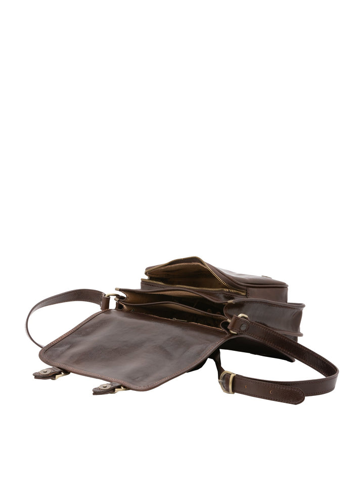 Borsa a tracolla da donna In Vera pelle Made in Italy 27,5x22x12 cm-4