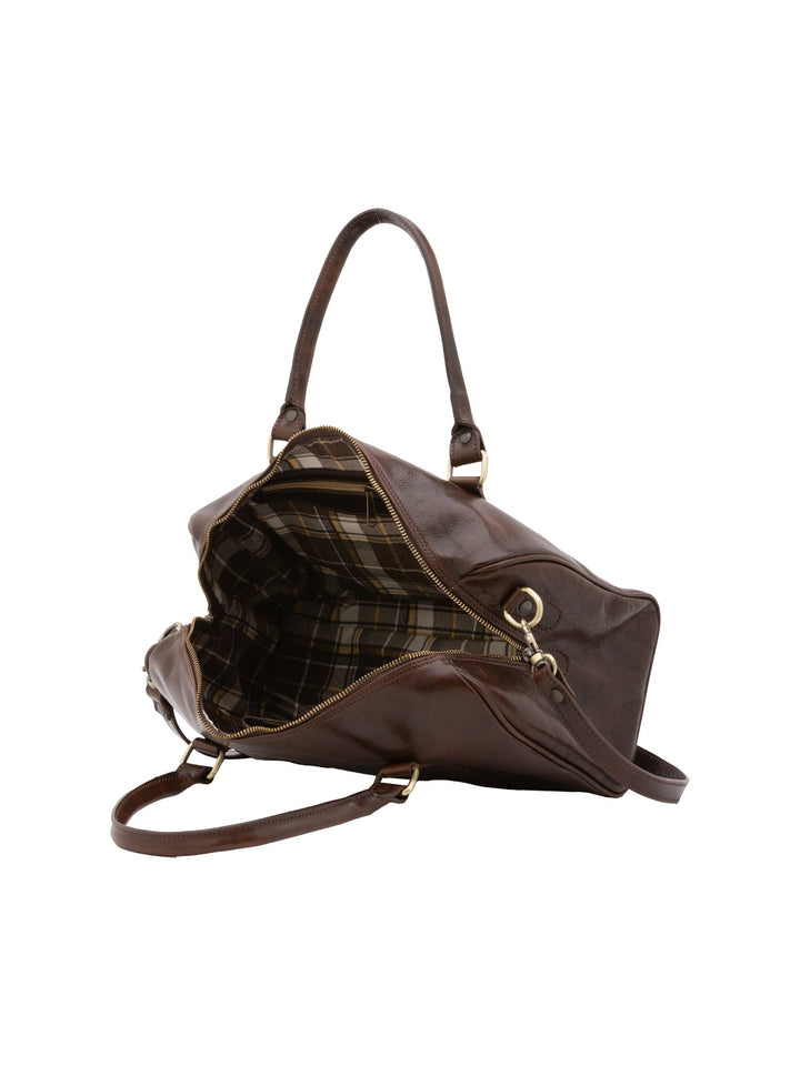 Borsa a bauletto da donna In Vera pelle Made in Italy 37x22x16 cm-4
