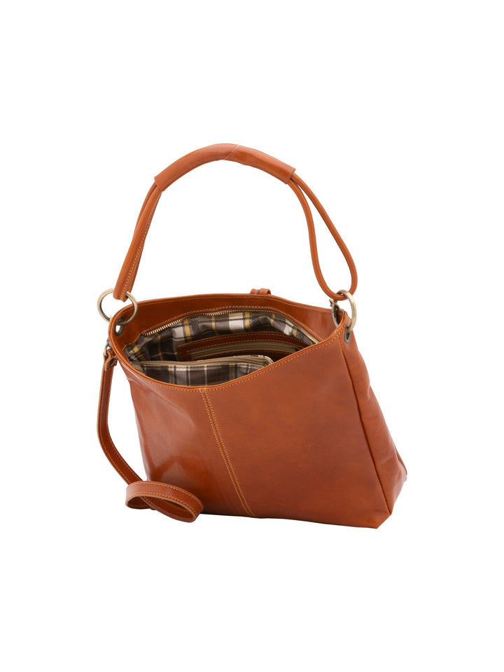 Borsa a spalla da donna In Vera pelle Made in Italy 29x32x11 cm-4