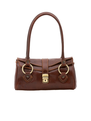 Borsa a bauletto da donna In Vera pelle Made in Italy 29x15x12 cm-0