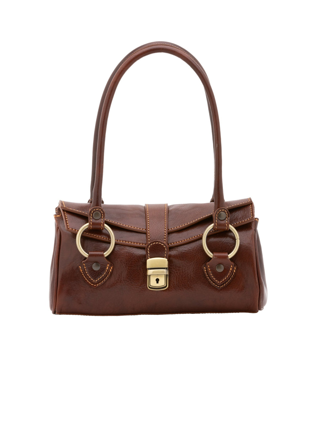 Borsa a bauletto da donna In Vera pelle Made in Italy 29x15x12 cm-0