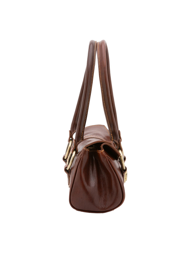 Borsa a bauletto da donna In Vera pelle Made in Italy 29x15x12 cm-2