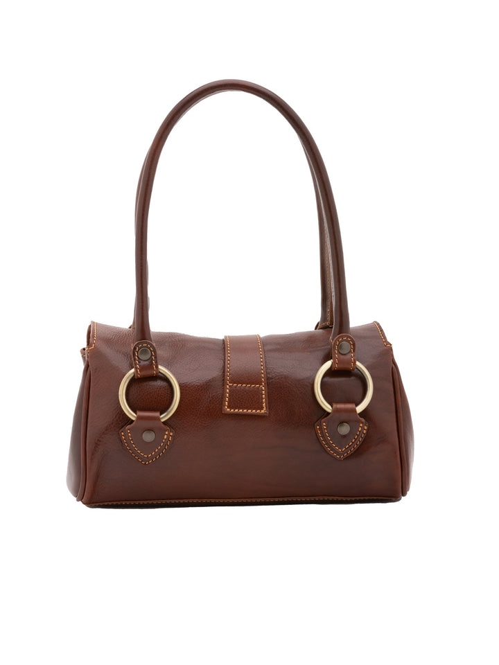 Borsa a bauletto da donna In Vera pelle Made in Italy 29x15x12 cm-3