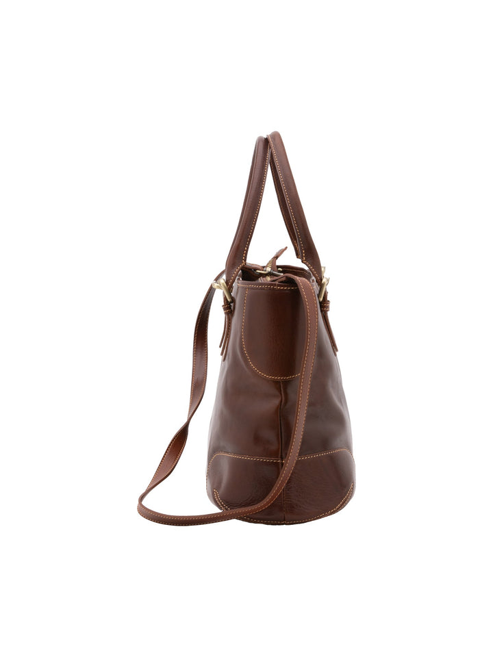 Borsa a tracolla da donna In Vera pelle Made in Italy 28x43x16 cm-2