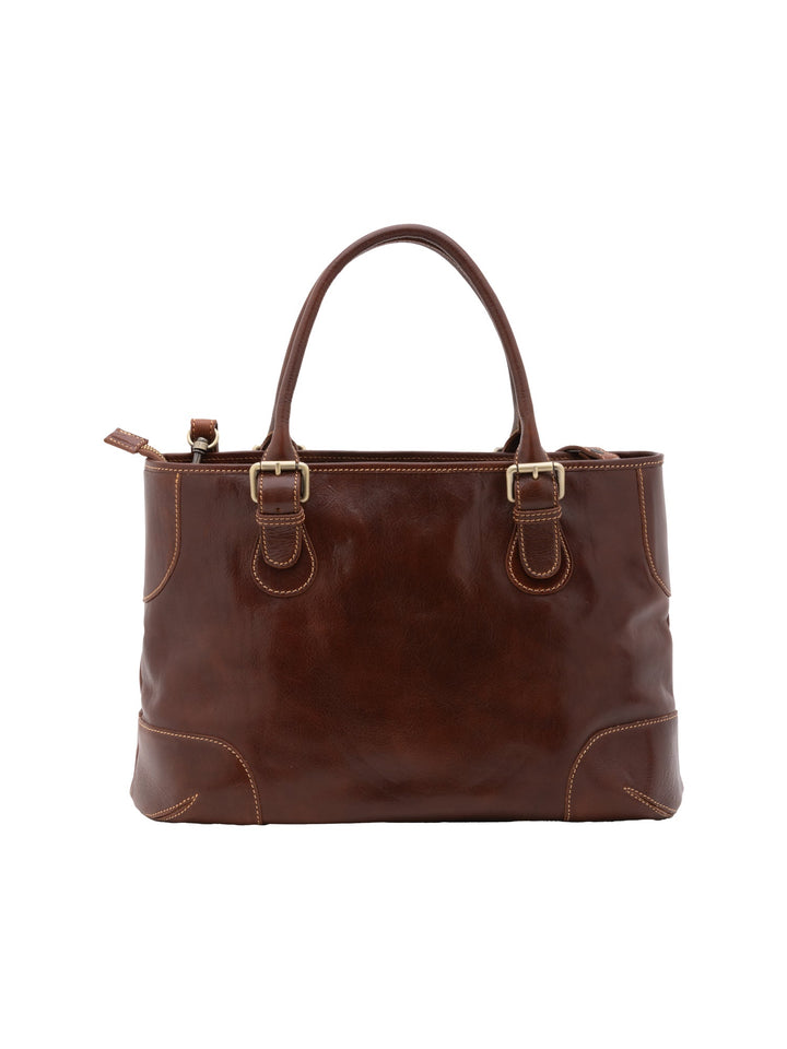Borsa a tracolla da donna In Vera pelle Made in Italy 28x43x16 cm-3