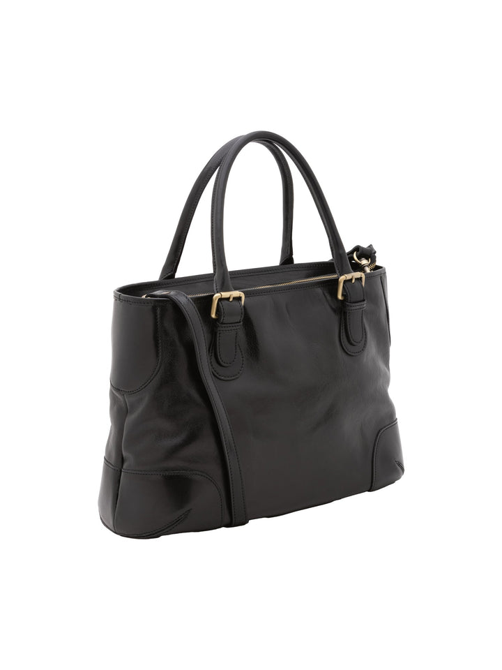 Borsa a tracolla da donna In Vera pelle Made in Italy 28x43x16 cm-1