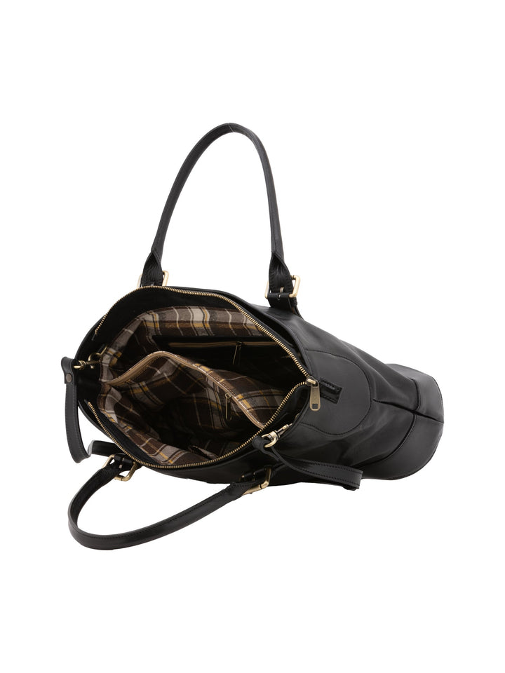 Borsa a tracolla da donna In Vera pelle Made in Italy 28x43x16 cm-4