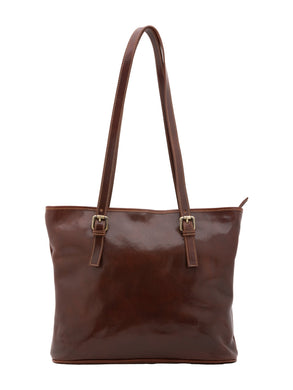 Borsa a spalla da donna In Vera pelle Made in Italy 31x41x10 cm-0