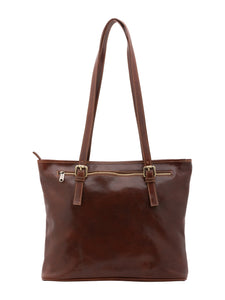 Borsa a spalla da donna In Vera pelle Made in Italy 31x41x10 cm-3