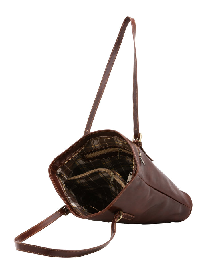 Borsa a spalla da donna In Vera pelle Made in Italy 31x41x10 cm-4