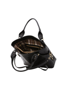 Borsa a mano da donna In Vera pelle Made in Italy 43x28x12 cm-4