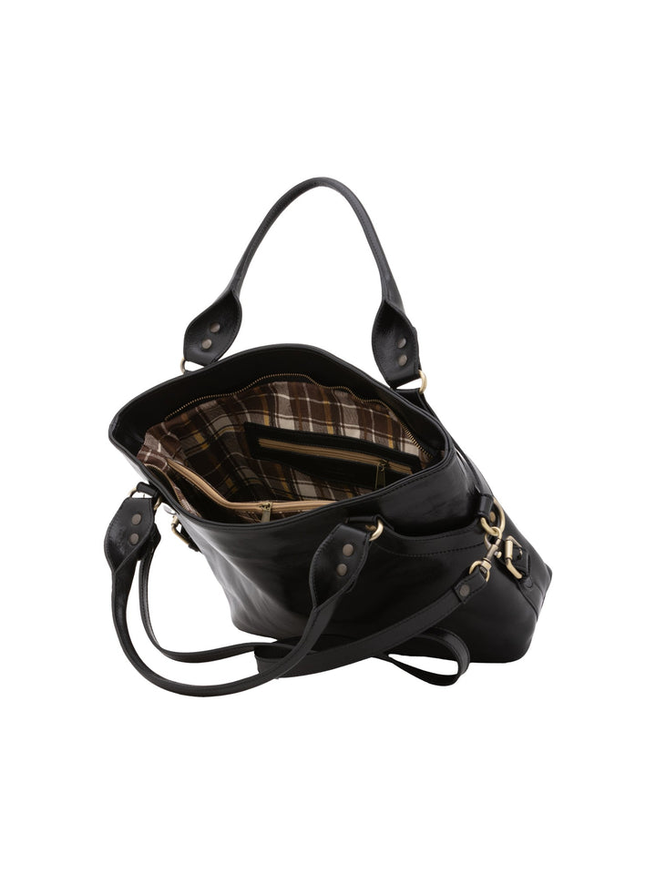 Borsa a mano da donna In Vera pelle Made in Italy 43x28x12 cm-4