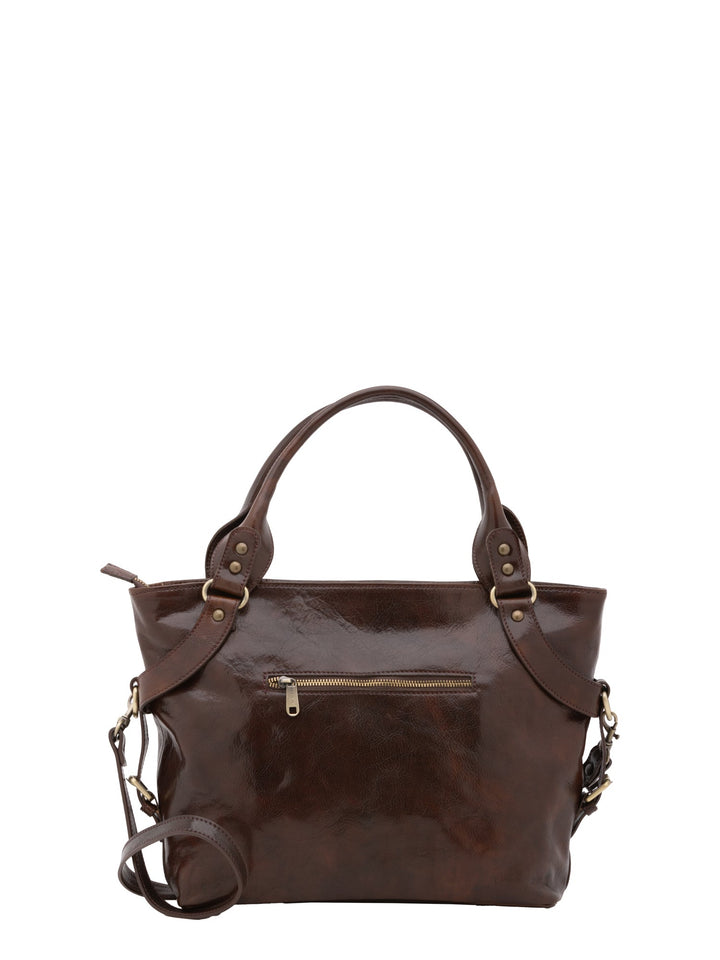 Borsa a mano da donna In Vera pelle Made in Italy 43x28x12 cm-3