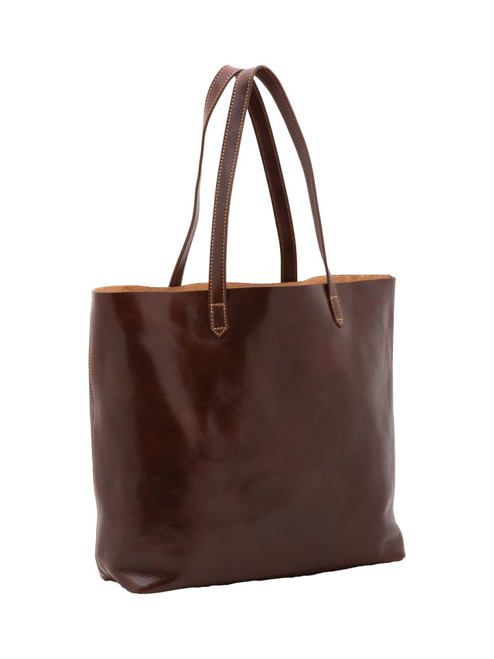 Borsa a spalla da donna In Vera pelle Made in Italy 35x45x11 cm-1