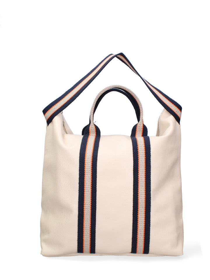 Borsa a mano convertibile in zaino da donna In Vera pelle Made in Italy 43x38x12 cm-4