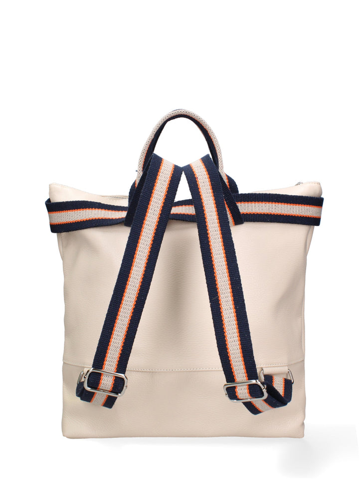 Borsa a mano convertibile in zaino da donna In Vera pelle Made in Italy 43x38x12 cm-3