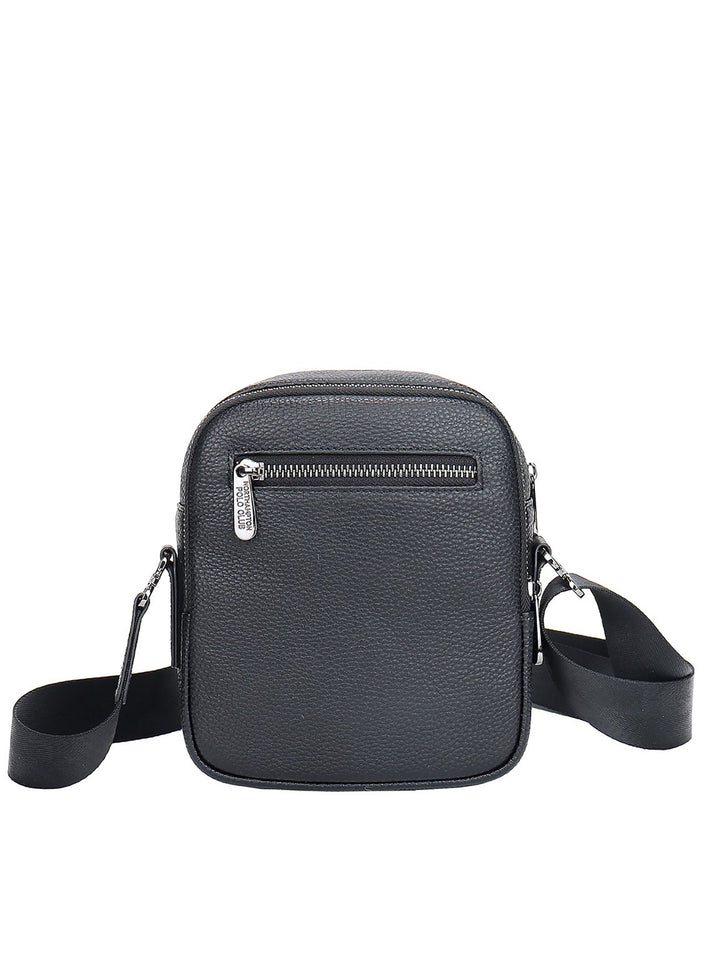 Borsa a tracolla da uomo In Vera pelle Made in Italy 21x18x9,5 cm-2