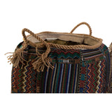 Basket DKD Home Decor Multicolour Natural Fibre Boho 41 x 41 x 40 cm 2 Pieces (2 Units)-1