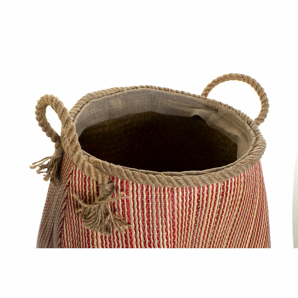 Basket DKD Home Decor Blue Red Natural Fibre 40 x 40 x 45 cm (2 Units)-2