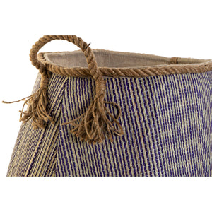 Basket DKD Home Decor Blue Red Natural Fibre 40 x 40 x 45 cm (2 Units)-1