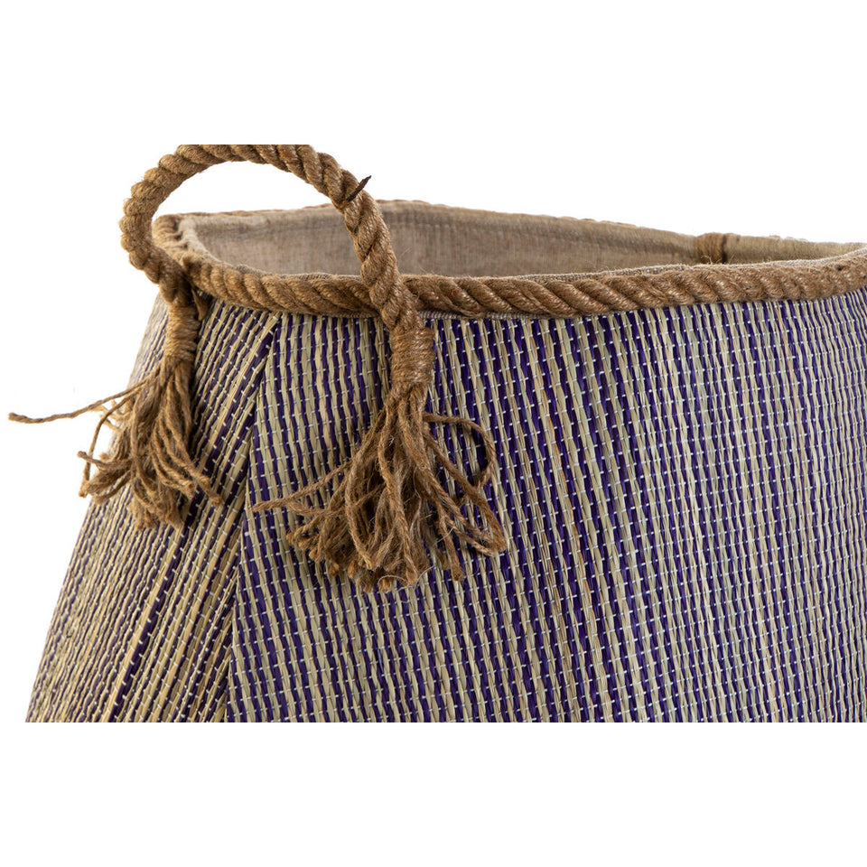 Basket DKD Home Decor Blue Red Natural Fibre 40 x 40 x 45 cm (2 Units)-1