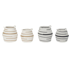 Basket set DKD Home Decor White Brown Grey Jute (2 Pieces) (2 Units)-0