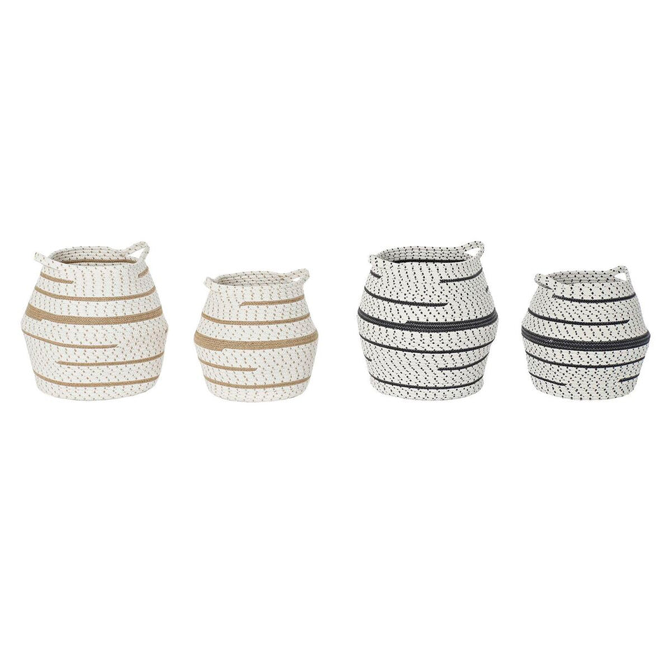 Basket set DKD Home Decor White Brown Grey Jute (2 Pieces) (2 Units)-0