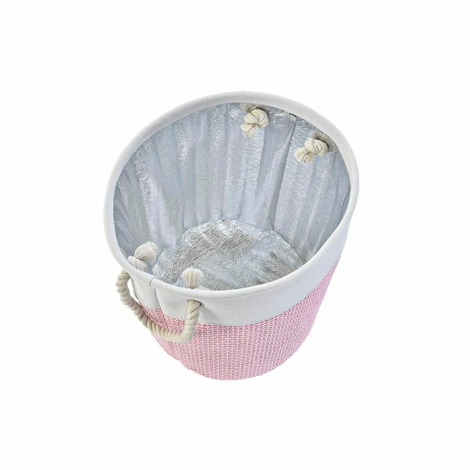 Basket set DKD Home Decor White Pink Lilac 40 x 40 x 49 cm 4 Kg 3 Pieces (2 Units)-1