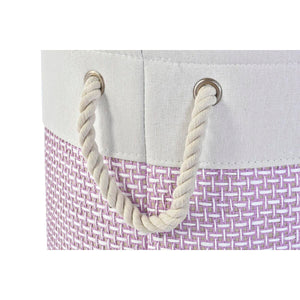 Basket set DKD Home Decor White Pink Lilac 40 x 40 x 49 cm 4 Kg 3 Pieces (2 Units)-3